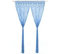 Vidaxl Rideau En Macramé Bleu 140x240 Cm Coton