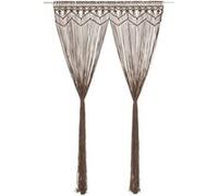 Rideau en macramé - vidaXL - 140x240 cm - Coton naturel - Lavable - Taupe