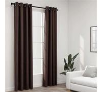 Vidaxl Rideaux Occultants Aspect Lin Avec ?Illets 2pcs Taupe 140x225cm