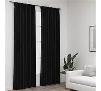vidaXL Gordijnen linnen verduisterend haken 2 st 140x225 cm antraciet321165 Anthracite G