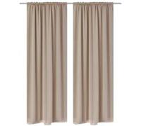 vidaXL Gordijnen met gleuven 135 x 245 cm crÃme 2 st130374 Crème G