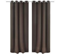 Gordijnen met metalen ringen verduisterend 135x175 bruin 2 st132200