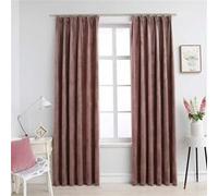 vidaXL Rideau occultant et crochet 2pcs Velours Rose antique 140x175cm