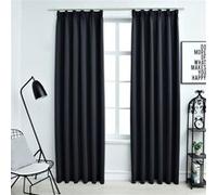 Vidaxl Rideaux Occultants Avec Crochets 2 Pcs Anthracite 140x175 Cm