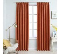 Vidaxl Rideaux Occultants Avec Crochets 2 Pcs Rouille 140x175 Cm