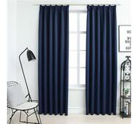 Vidaxl Rideaux Occultants Avec Crochets 2 Pcs Bleu 140x225 Cm