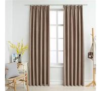 Vidaxl Rideaux Occultants Avec Crochets 2 Pcs Taupe 140x225 Cm