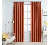 vidaXL Gordijnen verduisterend met haken 2 st 140x245 cm roestkleurig134475 Orange G