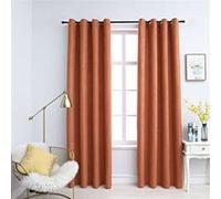 vidaXL Gordijnen verduisterend met ringen 2 st 140x175 cm roestkleurig134470 Orange G
