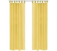 Vidaxl Rideau Occultant 2 Pcs Voile 140 X 175 Cm Jaune