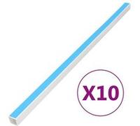 vidaXL Goulotte de Câble Auto-adhésive, Cache-câble Mural avec Bande Latérale, Gestion de Câble Salon Maison Bureau Intérieur, 10x10 mm 10 m PVC