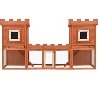 vidaXL Grand clapier à lapins Cage pour petits animaux Maison double