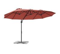 vidaXL Grand Parasol Terracotta de avec Cadre en Acier Peint, Tissu en Polyester résistant aux UV et à l'eau, Inclinaison réglable et manivelle. Dimensions: 372 x 198 x 253 cm. Une Solution Moderne p