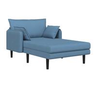 vidaXL Grande méridienne Bleu Tissu en Velours côtelé