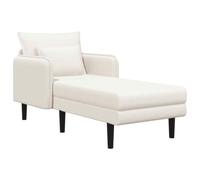 vidaXL Grande méridienne Crème Bouclé