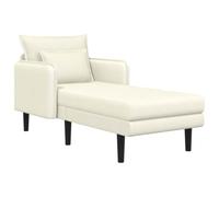 vidaXL Grande méridienne Crème Tissu en Velours côtelé