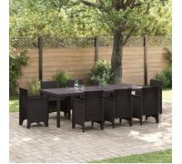vidaXL Grande table de jardin rectangulaire | Mobilier d'extérieur marron, accueillant jusqu'à 8 personnes, surface lisse 871693