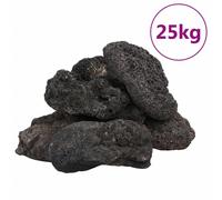 vidaXL Roches Volcaniques, Pierres de Lave sous-Marine, Roches de Lave d'Aquarium, Décorations d'Aquarium Jardin Exterieur, 25 kg Noir 10-30 cm