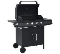 VidaXL Gril À Gaz 4+1 Flammes Noir Acier