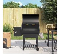 vidaXL Gril à granulés avec étagère inférieure noir 94 cm fer