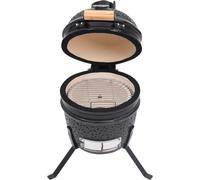 vidaXL Gril Kamado 2 en 1 Fumoir céramique 56 cm noir
