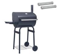vidaXL Grill charbon 75 x 48 x 120 cm Argenté