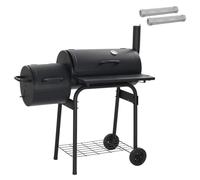 vidaXL Grill extérieur 103 x 60 x 113 cm Acier Noir, Gril d'extérieur moderne, BBQ portable pour jardin, camping & événements, résistant aux intempéries