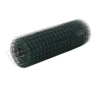 vidaXL Grillage acier 143626 – 10 x 0,5 m – Revêtement PVC vert