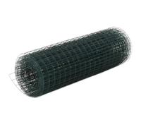 vidaXL Grillage Métal Acier Revêtement PVC 10x0,5 m Carré Vert Clôture Jardin