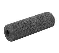 vidaXL Grillage en acier revêtu de PVC 25 x 0,5 m Gris