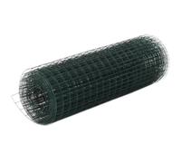 vidaXL Kippengaas 25x0,5 m staal met PVC coating groen143630 G