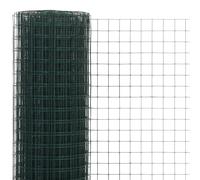 vidaXL Grillage acier avec revêtement en PVC 25x0,5 m vert