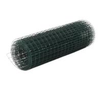 vidaXL Grillage acier revêtement PVC – Carré 25 x 0,5 m – Vert