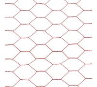 Kippengaas 25x0,75 m staal met PVC coating rood143303