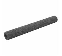 vidaXL Grillage en acier 143290 – revêtement en PVC 25 x 1,2 m – Gris