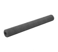 vidaXL Grillage en acier avec revêtement PVC 25 x 1,2 m hexagonal gris