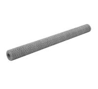 vidaXL Grillage pour volière Acier galvanisé hexagonal 25 x 1,5 m Argenté