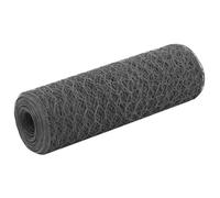 vidaXL Grillage Acier Revêtement PVC 25x0,5 m Hexagonal Gris Clôture de Jardin 143272