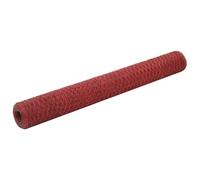 Kippengaas 25x1,2 m staal met PVC coating rood143317