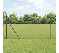 vidaXL Grillage en fil soudé avec 13 poteaux gris 1,2x25 m en acier