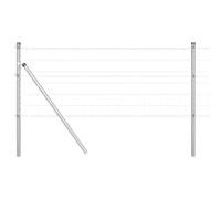 vidaXL Grillage Euro avec 7 Poteaux 0,6 x 10 m en Acier Galvanisé Gris | Clôture de Privacité Extérieure Résistante aux UV et Durable, Parfaite Pour Délimiter Votre Jardin ou Pour Soutenir des Panneau