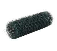 vidaXL Grillage à poules 10 x 0,5 m Acier revêtu PVC Vert 143624 G