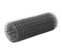 vidaXL Kippengaas 25x0,5 m staal met PVC coating grijs143654 G