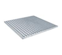 vidaXL Grille Argent 60 x 60 x 2 cm Acier galvanisé à Chaud, Jardin et terrasse, Grille en métal Robuste, Accessoire Pratique, Plateforme de Drainage Durable