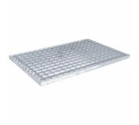 vidaXL Grille de drainage 60 x 40 x 2 cm Argent – Acier galvanisé à chaud pour jardin et terrasse