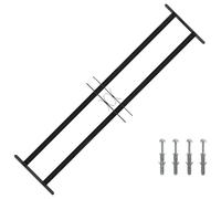 vidaXL Grille de Fenêtre Noir 115 x 30 cm Acier enduit de poudre, Grille de salon, déco de fenêtre moderne en acier, design fonctionnel pour l'intérieur, option ajustable en largeur super pratico-prat