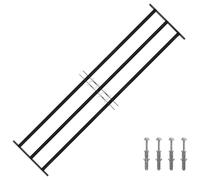 vidaXL Grille de Fenêtre Noir 174 x 45 cm Acier Enduit de Poudre, Salon, Moderne, Meubles réglables en Largeur, Design Polyvalent pour Confort Optimal, Solutions Gain de Place, Option stylée