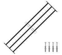 vidaXL Grille de Fenêtre Noir 174 x 45 cm Acier enduit de poudre, Salon, Moderne, Meubles réglables en largeur, Design polyvalent pour confort optimal, Solutions gain de place, Option stylée