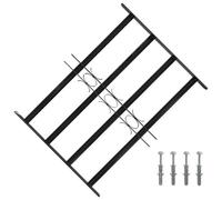 vidaXL Grille de fenêtre Noir 75,5 x 60 cm Acier enduit de poudre Ajustable en largeur