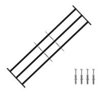 vidaXL Grille de fenêtre 174 x 45 cm acier enduit de poudre noir ajustable style industriel